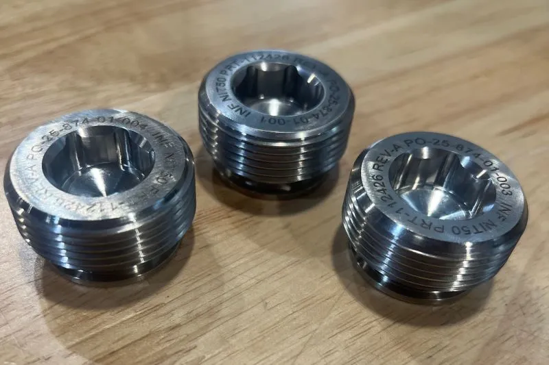 1-1/2"-12 UNF-2A x .870" DCV Plug in Nitronic 50 — machined by Innovation Fasteners, Houston (photo 2 of 2)