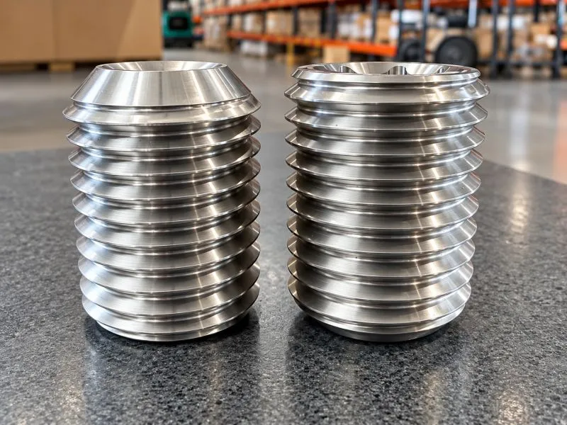 1-1/2"-6 UNC-3A x 2" Socket Set Screw with Cup Point in 304 Stainless Steel — machined by Innovation Fasteners, Houston
