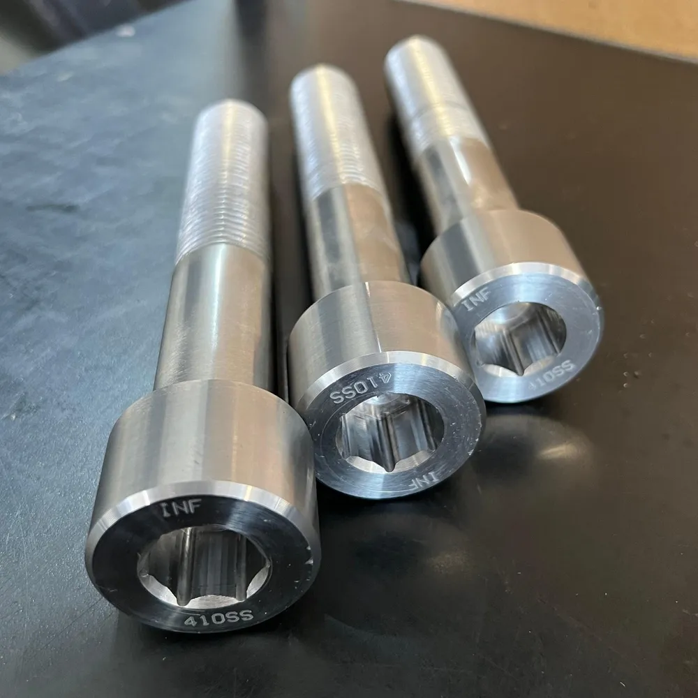 1-1/4"-7 x 7-1/2" Socket Head Cap Screw in ASTM A193 B6 (410), domestic melt — machined by Innovation Fasteners, Houston