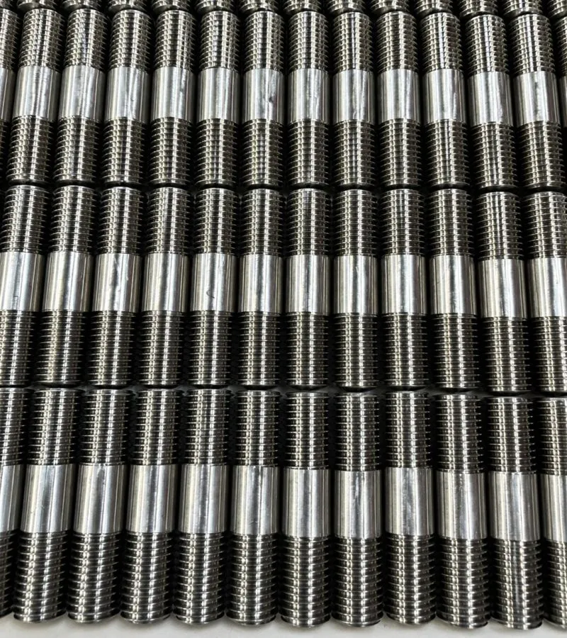 1-3/8"-6 UNC-2A/UNC-3A x 5.50" Double-End Stud in 316 stainless steel — machined by Innovation Fasteners, Houston