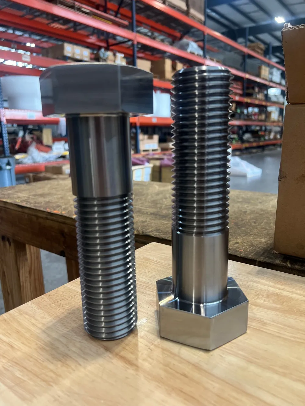1-7/8"-5 UNC x 7.11" Hex Head Bolt in ASTM A193 B7 — machined by Innovation Fasteners, Houston