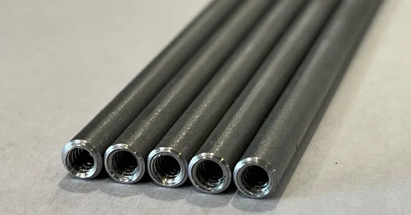 #10-32 x 5-3/16" Connecting Rod in ASTM A320 B8F (303 stainless) — machined by Innovation Fasteners, Houston