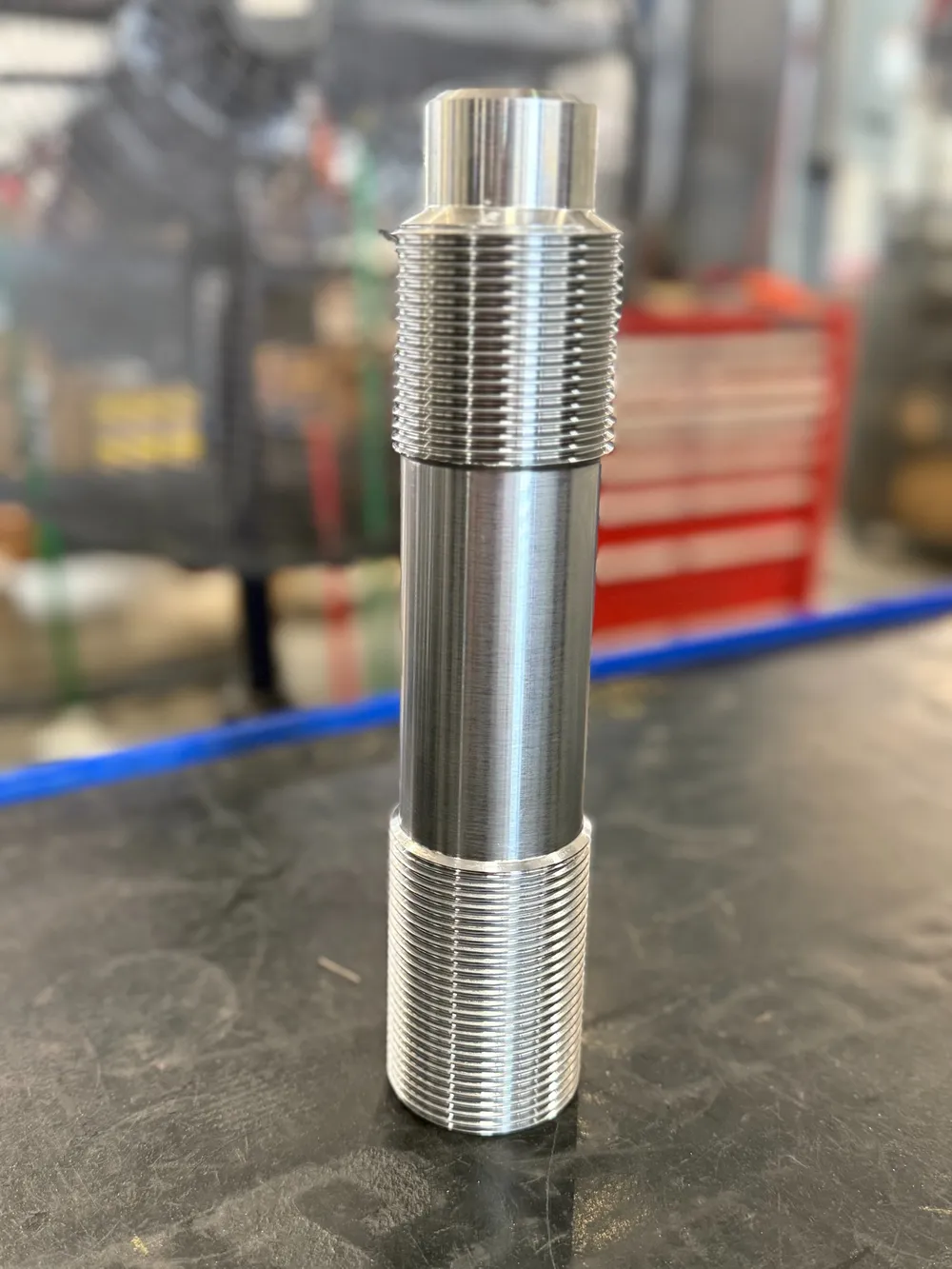 2-1/4"-8 UN-2A x 10.60" Stud in ASTM A320 L7 — machined by Innovation Fasteners, Houston