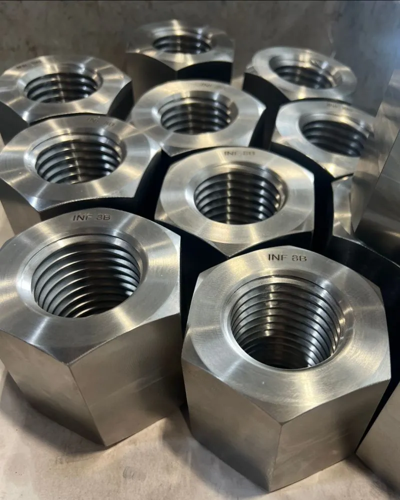 2"-4-1/2 UN-2B x 3" Hex Staking Nuts in ASTM A194 Grade 8 — machined by Innovation Fasteners, Houston