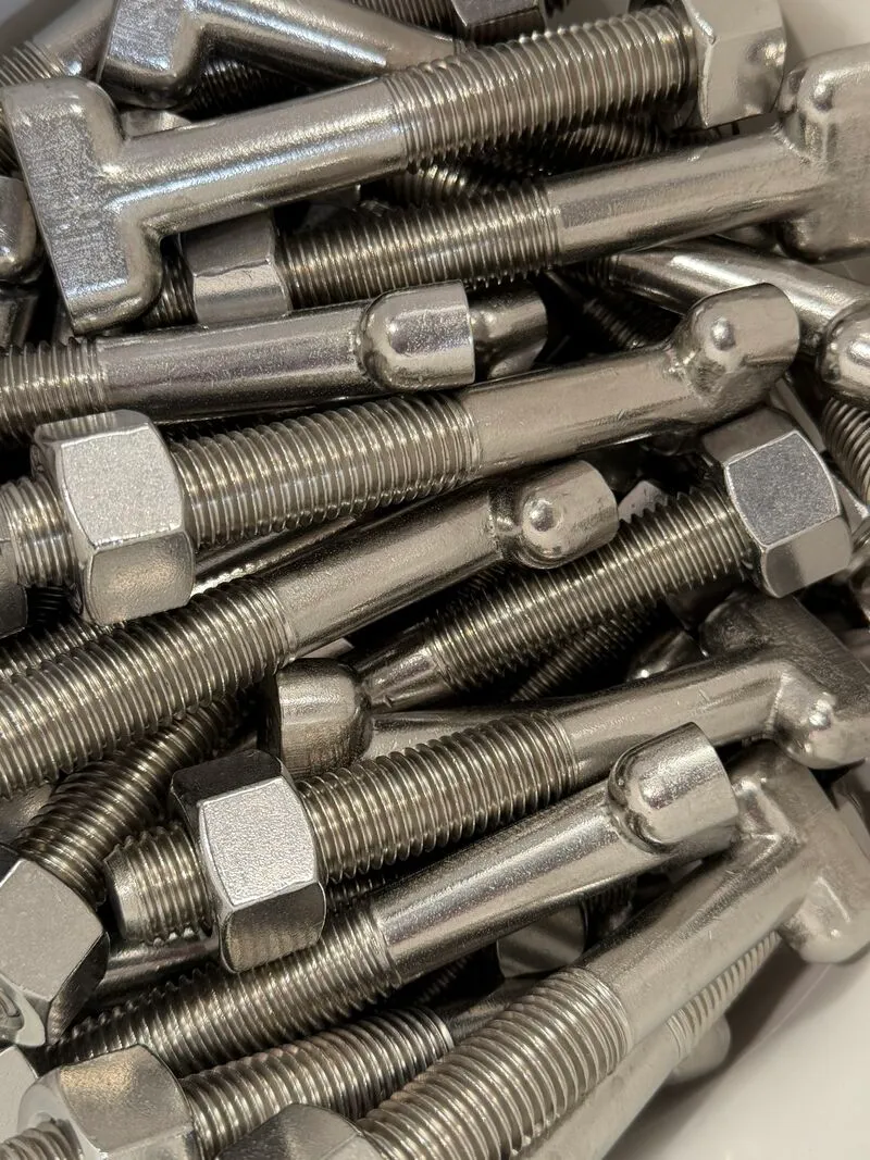 3/4"-10 UNC x 5" T-Bolt & Heavy Hex Nut Set in 316 Stainless Steel — machined by Innovation Fasteners, Houston