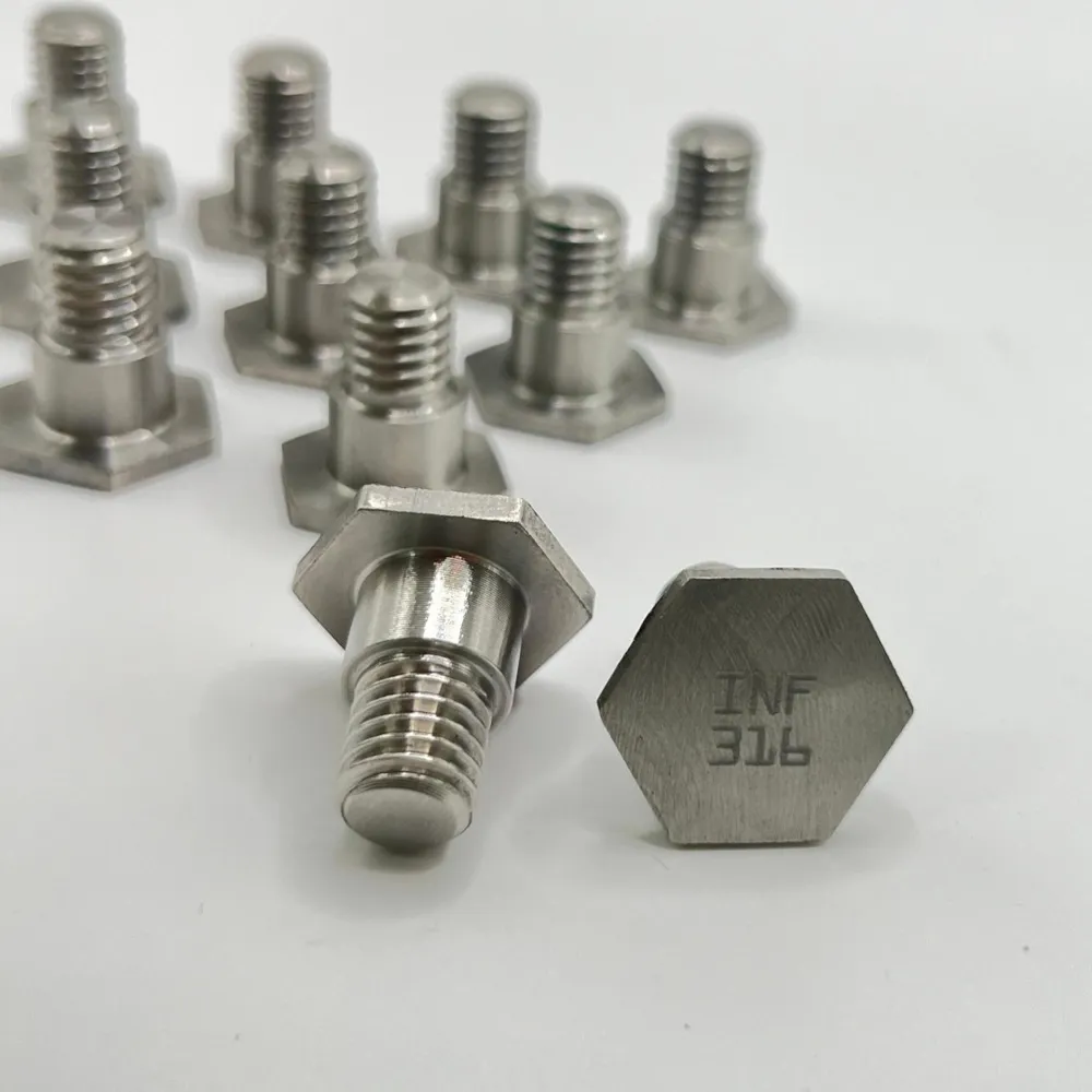 3/8"-16 UNC x 7/8" Rail Screw in 316 Stainless Steel — machined by Innovation Fasteners, Houston