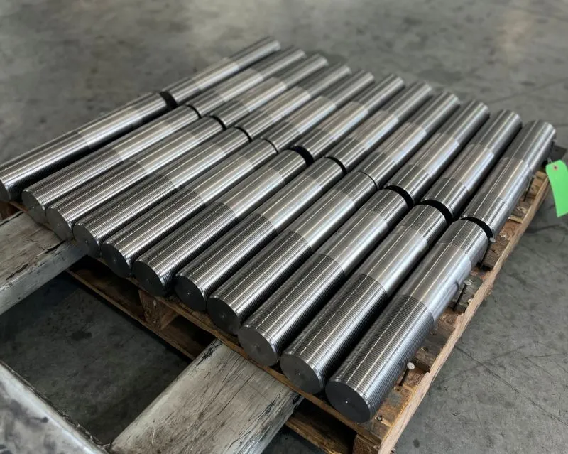 3"-8 x 27-1/2" Tap End Stud in ASTM A193 B7 — machined by Innovation Fasteners, Houston