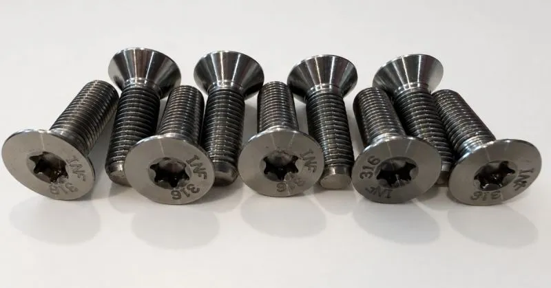 5/16"-24 UNF-3A x 1" Torx Flat Head Countersunk Screw in 316 Stainless Steel — machined by Innovation Fasteners, Houston