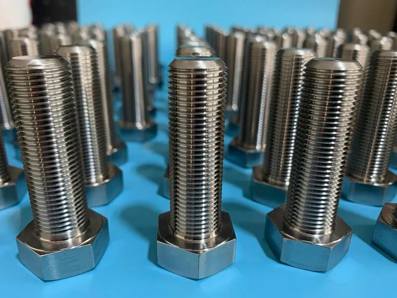 5/8"-18 UNF x 2" Hex Head Cap Screw in Nitronic 60 — machined by Innovation Fasteners, Houston (photo 2 of 3)