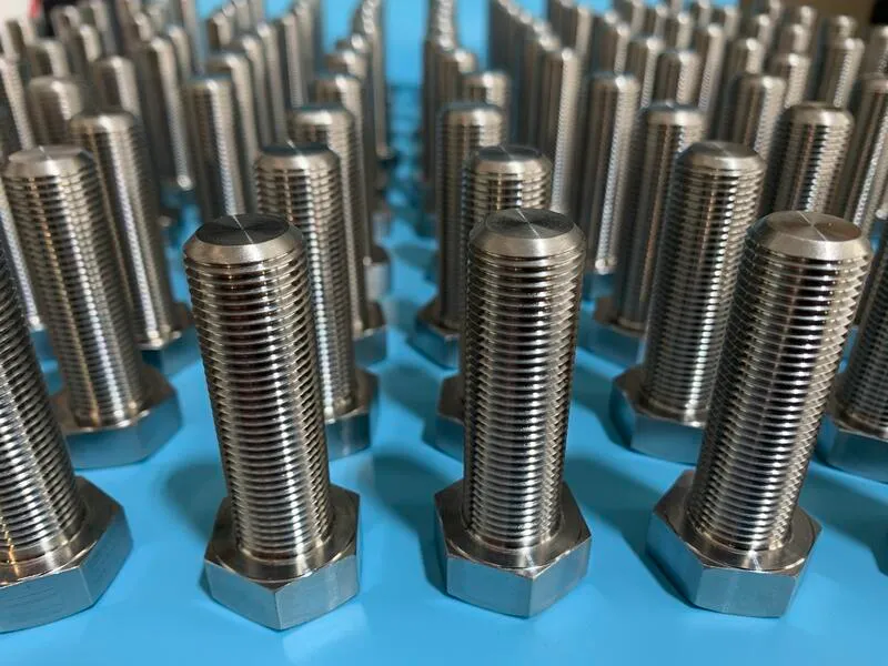5/8"-18 UNF x 2" Hex Head Cap Screw in Nitronic 60 — machined by Innovation Fasteners, Houston (photo 3 of 3)