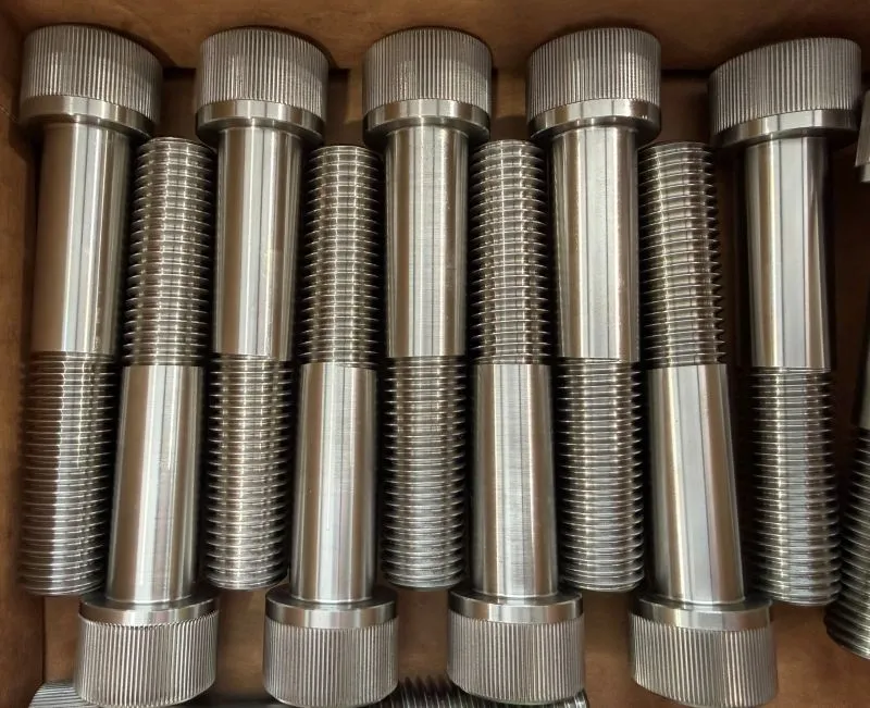 7/8"-9 UNC-3A × 4-1/2" Socket Head Cap Screw in 316 Stainless Steel — machined by Innovation Fasteners, Houston
