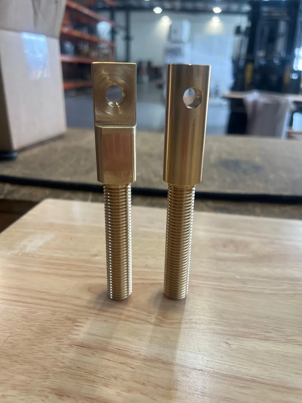 M16-2.0 x 80 mm Naval Brass Connector in C46400 Naval Brass — machined by Innovation Fasteners, Houston