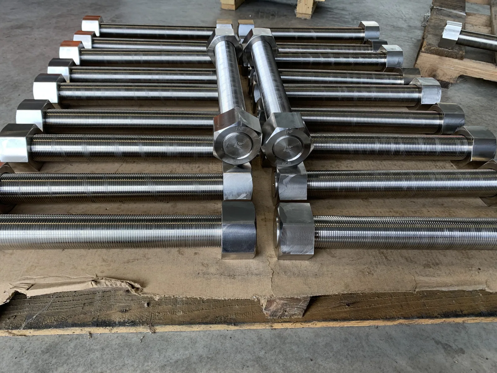 2-1/4" Studbolts & Heavy Hex Nuts — machined by Innovation Fasteners, Houston