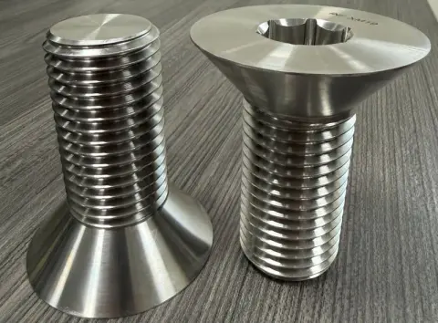 1-1/2"-6 UNC-2A x 3-1/2" Flat Head Socket Cap Screw in ASTM A479 XM-19 — machined by Innovation Fasteners, Houston