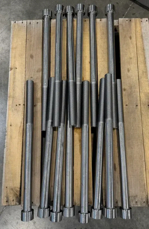 1-1/2"-8 UN-2A x 24-3/4" Socket Head Cap Screw in ASTM A193 Grade B7 — machined by Innovation Fasteners, Houston