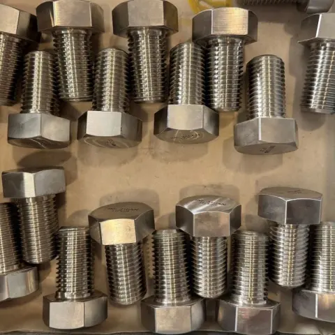 1-1/4"-7 UNC-2A x 2-1/4" Hex Head Cap Screw in 316 Stainless Steel — machined by Innovation Fasteners, Houston