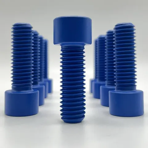 1/2"-13 UNC-3A x 1-1/2" Socket Head Cap Screw in ASTM A193 B7M, Xylan 1424/524 Blue coating — machined by Innovation Fasteners, Houston