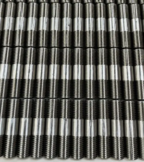 1-3/8"-6 UNC-2A/UNC-3A x 5.50" Double-End Stud in 316 stainless steel — machined by Innovation Fasteners, Houston