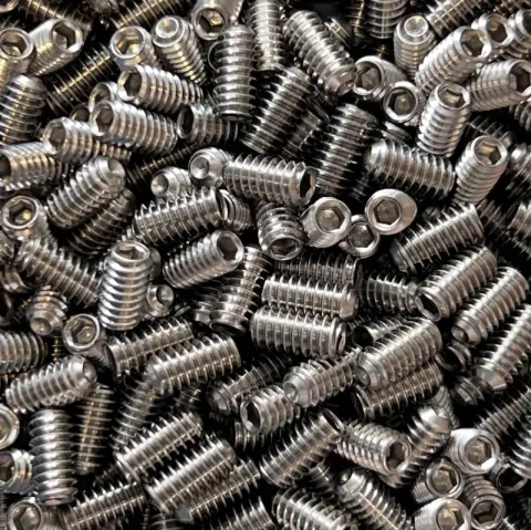 1/4"-20 UNC x 1/2" Socket Set Screw, Cup Point in 316 stainless steel — machined by Innovation Fasteners, Houston