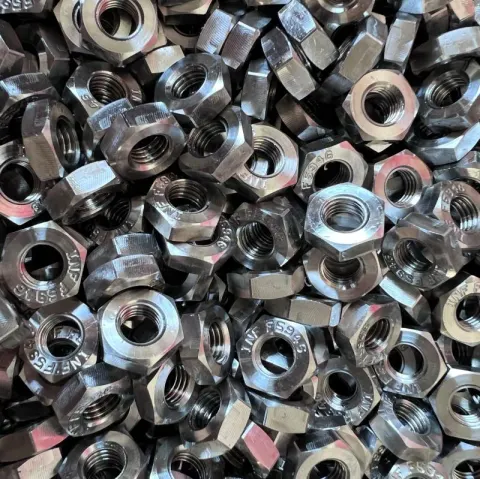 1/4"-28 UNF-2B Hex Jam Nut in ASTM F594 Group 2, Condition CW1 (cold worked) — machined by Innovation Fasteners, Houston