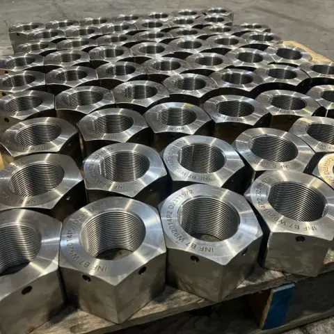 2-3/4"-8 UN-3B Special Heavy Hex Nut in ASTM A193 B7 — machined by Innovation Fasteners, Houston