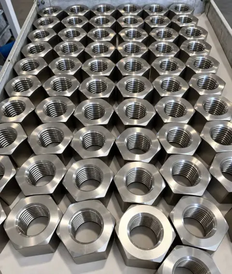 2"-4.5 UNC-2B Heavy Hex Nut in AISI 304 Stainless Steel (domestic) — machined by Innovation Fasteners, Houston