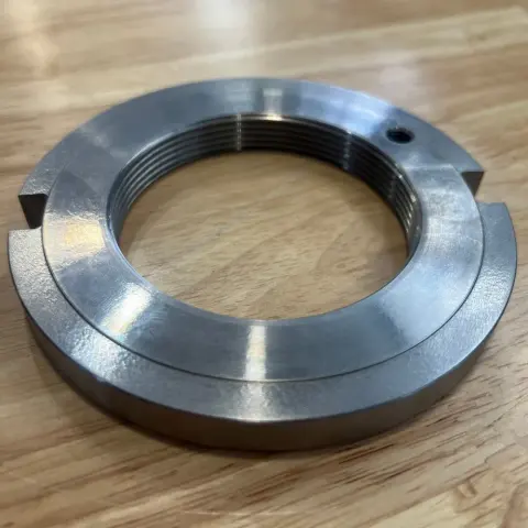 3/4-12 UNF-2B Special Round Nut in 4140 alloy steel — machined by Innovation Fasteners, Houston