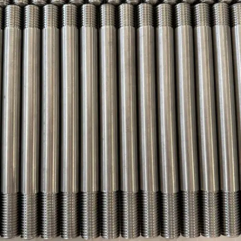 3/4"-10 UNC-3A/UNC-2A x 9" (+/-.015") Double End Stud in 316 stainless steel — machined by Innovation Fasteners, Houston