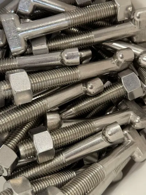 3/4"-10 UNC x 5" T-Bolt & Heavy Hex Nut Set in 316 Stainless Steel — machined by Innovation Fasteners, Houston