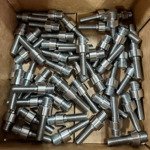3/8-16 UNC-2A / 1/2-13 UNC-2A x 1-15/16" (+/- .02) Center Stud in 17-4 PH — machined by Innovation Fasteners, Houston
