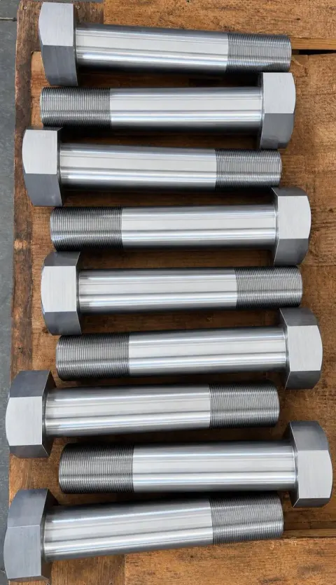 3"-8 UN-2A × 14" Heavy Hex Bolt in ASTM A449 — machined by Innovation Fasteners, Houston