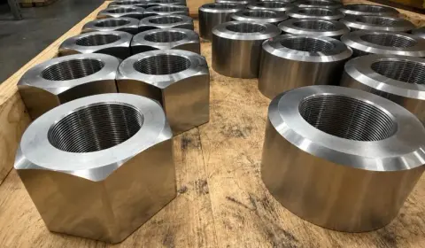 4"-8 UN-2B Heavy Hex Nut in ASTM A194 Grade 6 — machined by Innovation Fasteners, Houston