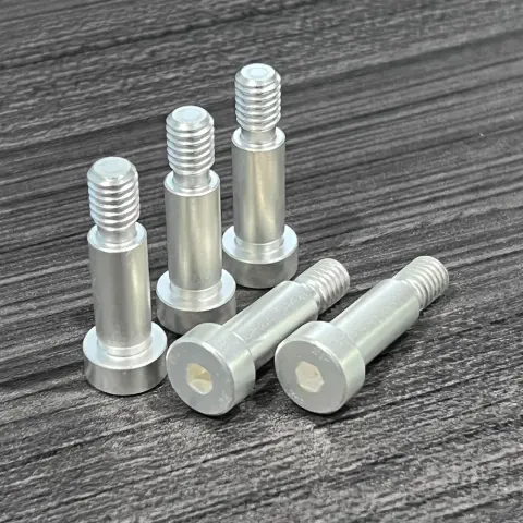 5/16"-18 UNC x 0.50" Shoulder Screw, Silver Plated in Inconel 718 (ASTM B637 N07718) — machined by Innovation Fasteners, Houston