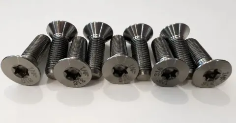 5/16"-24 UNF-3A x 1" Torx Flat Head Countersunk Screw in 316 Stainless Steel — machined by Innovation Fasteners, Houston