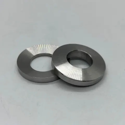 .590" / .53" ID x 1.12" OD x .28" Two-Piece Washer Set in Nitronic 60 per G-64 — machined by Innovation Fasteners, Houston