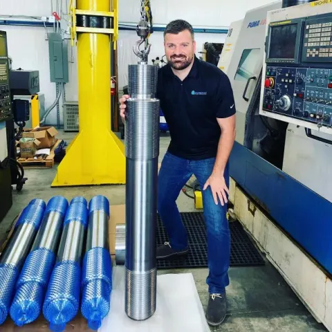 7" Diameter x 55" Bolt in SA-540 Grade B23 — machined by Innovation Fasteners, Houston
